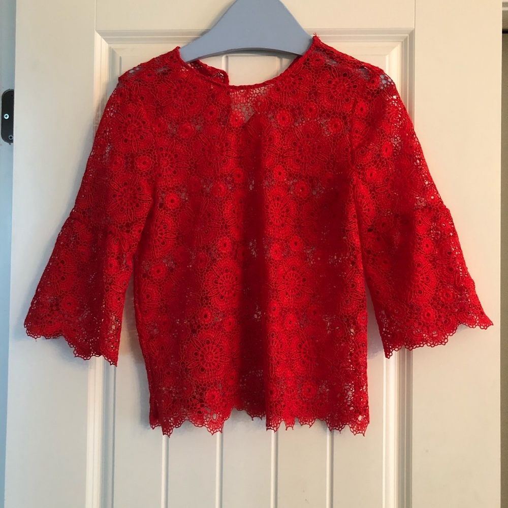 Lace look see through top